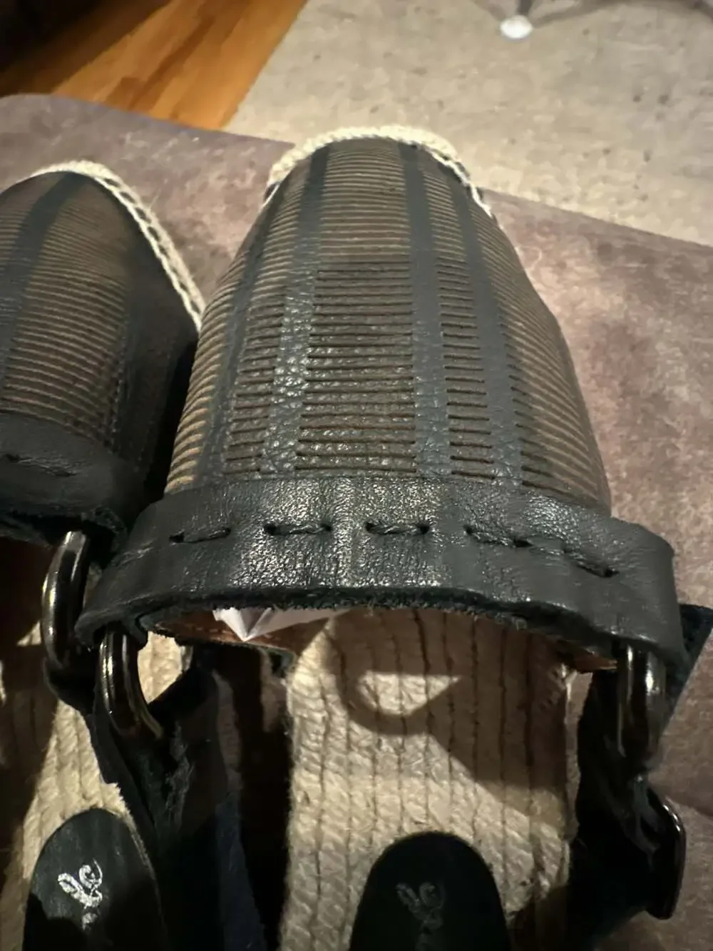 Free People Black Woven Espadrille Slingback Sandals Size 38